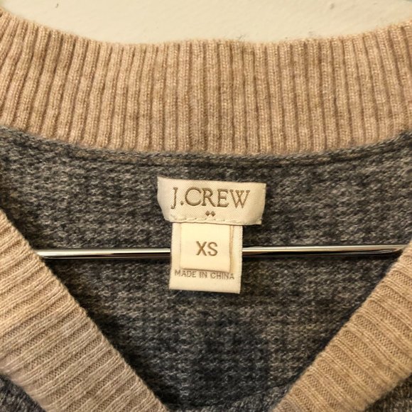 J Crew neutral color block sweater, womens XSmall - Picture 2 of 6